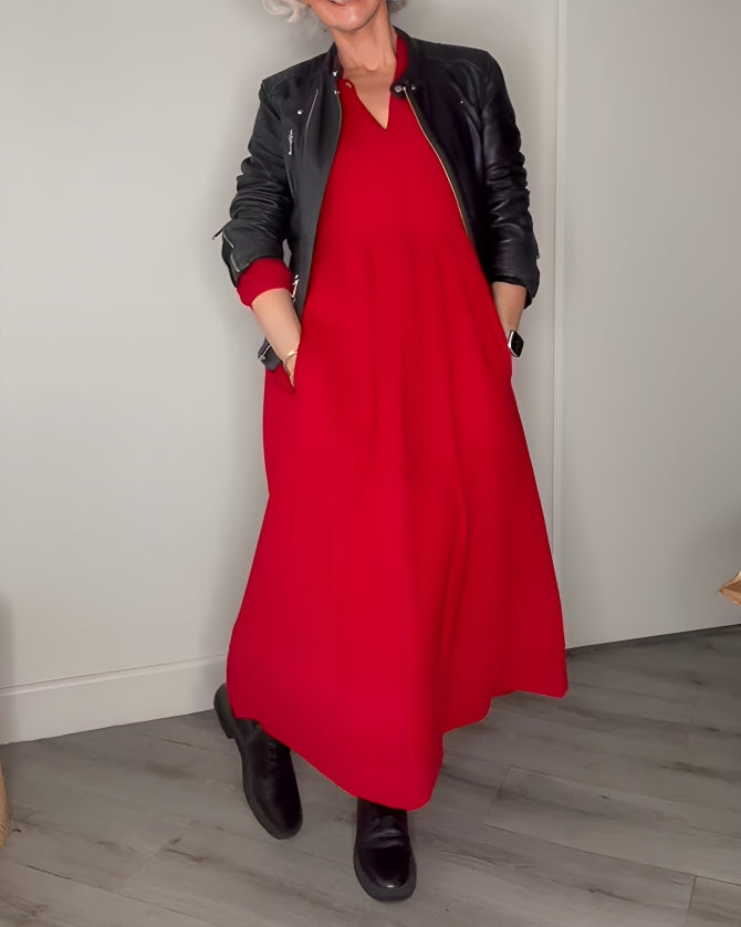 Alena | Elegantti maxi-mekko V-dekolteella