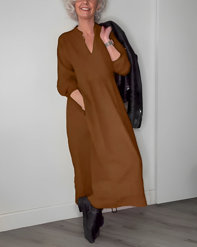 Alena | Elegantti maxi-mekko V-dekolteella