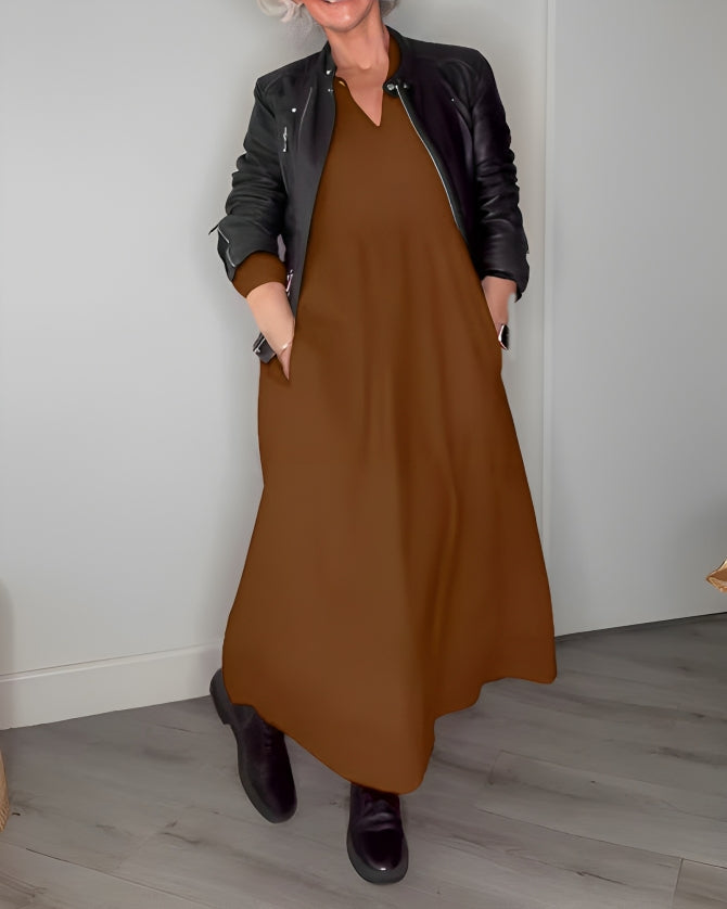 Alena | Elegantti maxi-mekko V-dekolteella