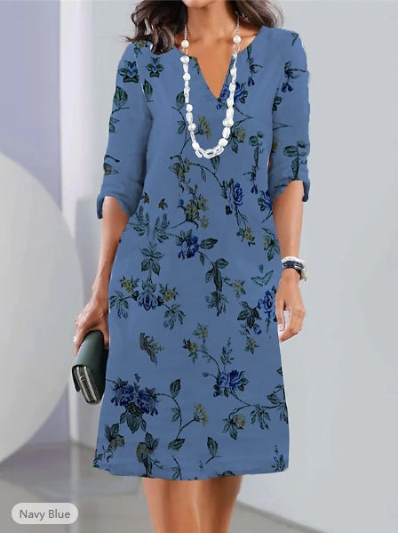 Anastasia | Elegantti Mekko Kaksoistunikalla ja Kukkapainatuksella